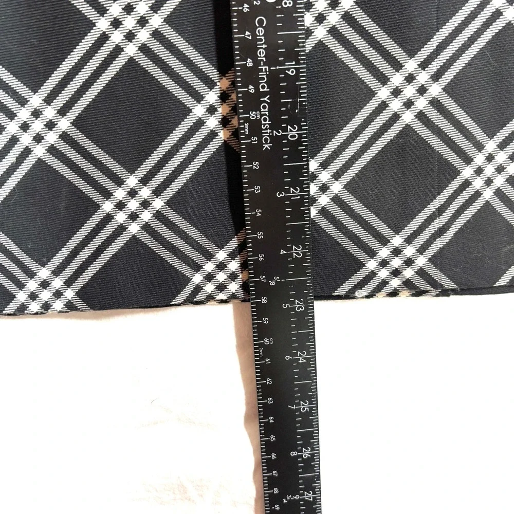 Tommy Hilfiger Women Plaid A-Line Skirt Tie Waist Black White‎ 12 VTG